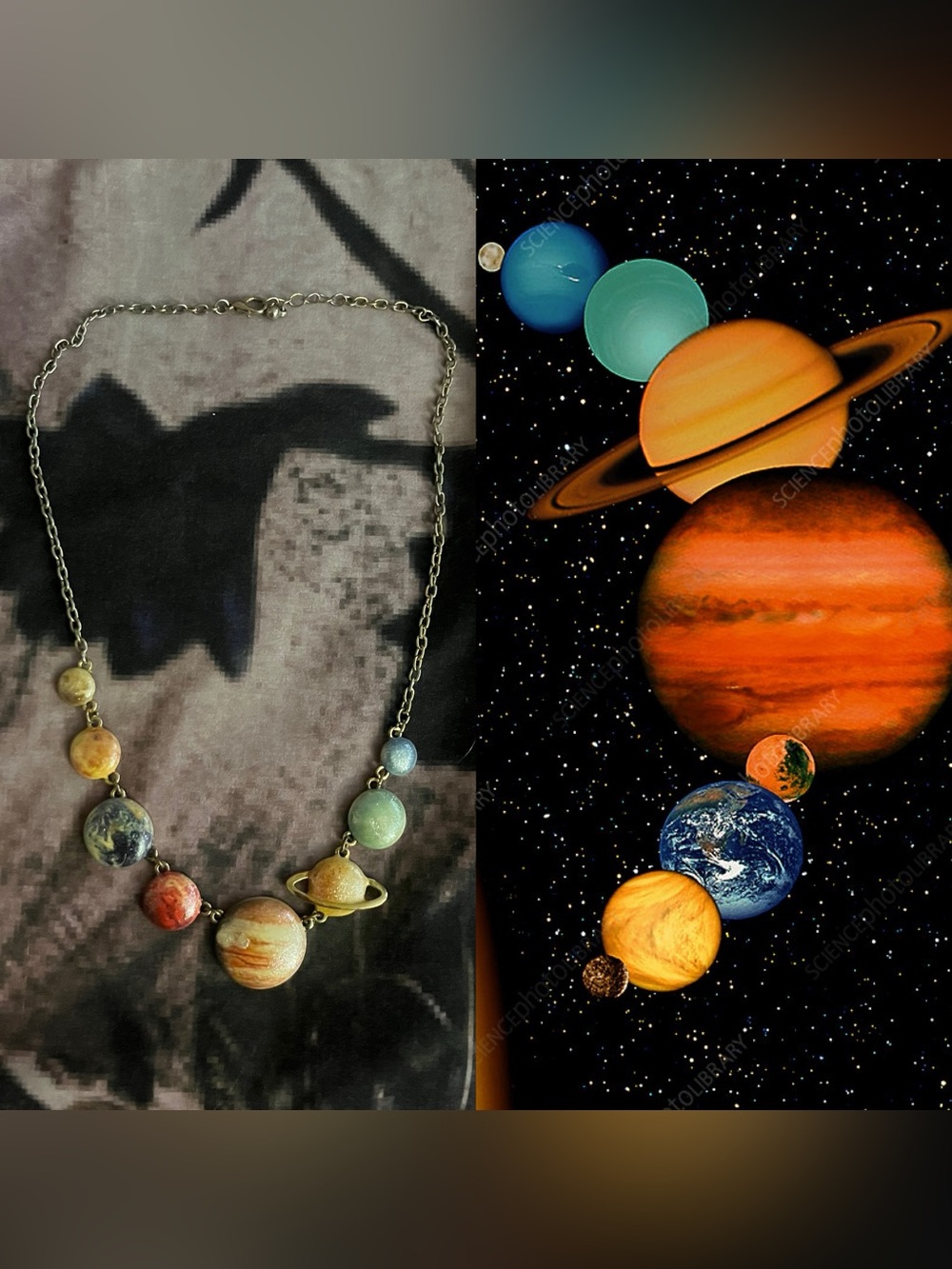 Sparkly Solar System Planets Necklace